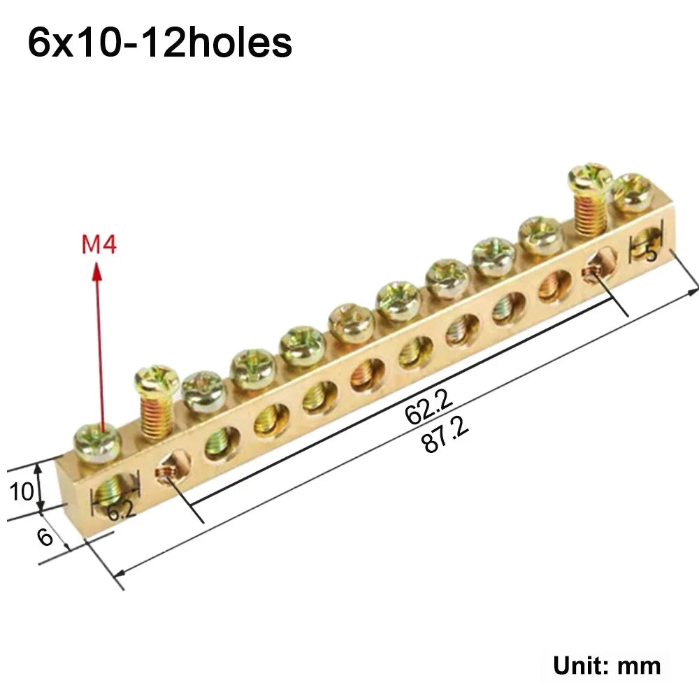 Copper Bus Bar Terminal Block – Brass Screw Wire Connector