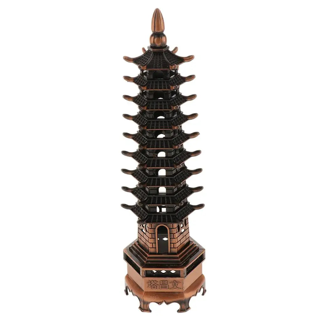 Wenchang Tower Zinc Alloy Pagoda Ornament | Chinese Decor