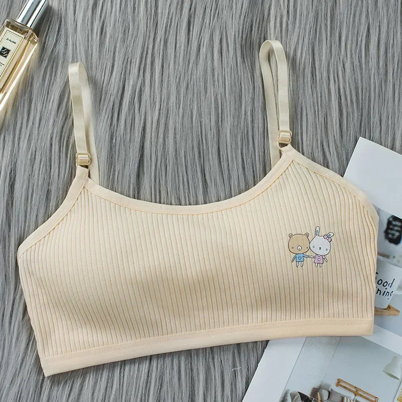 Girls Training Bra – Seamless Soft Cotton Sports Bra Ages 7–13