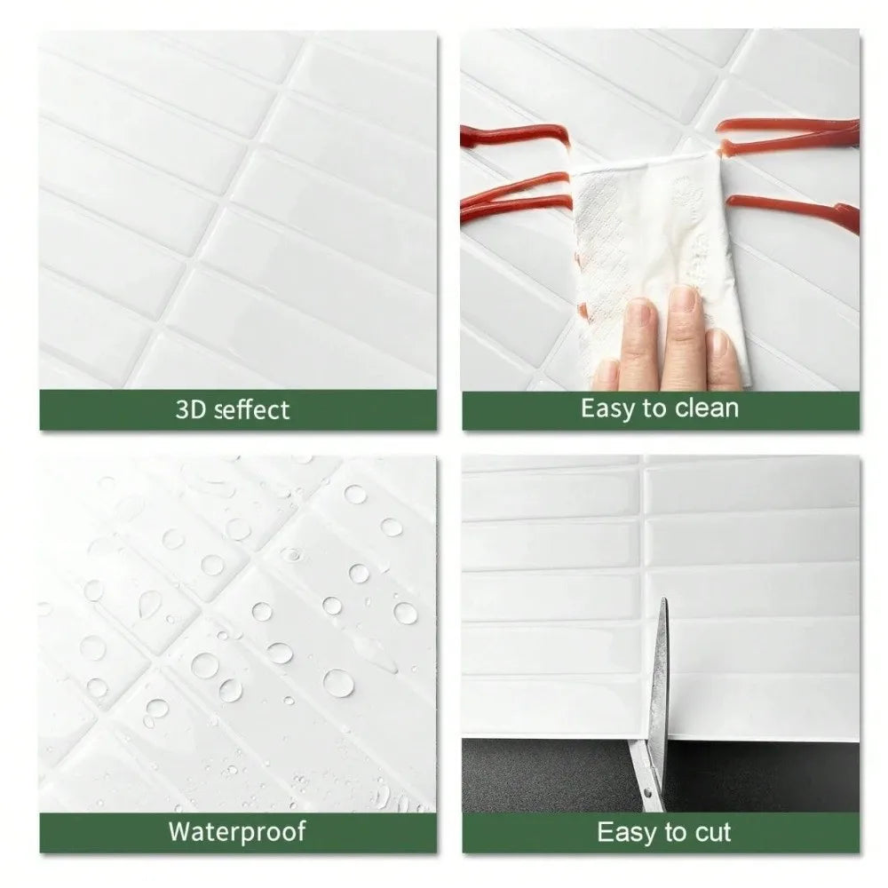 Self-Adhesive PVC Tile Stickers – Waterproof Vinyl Wall Decal