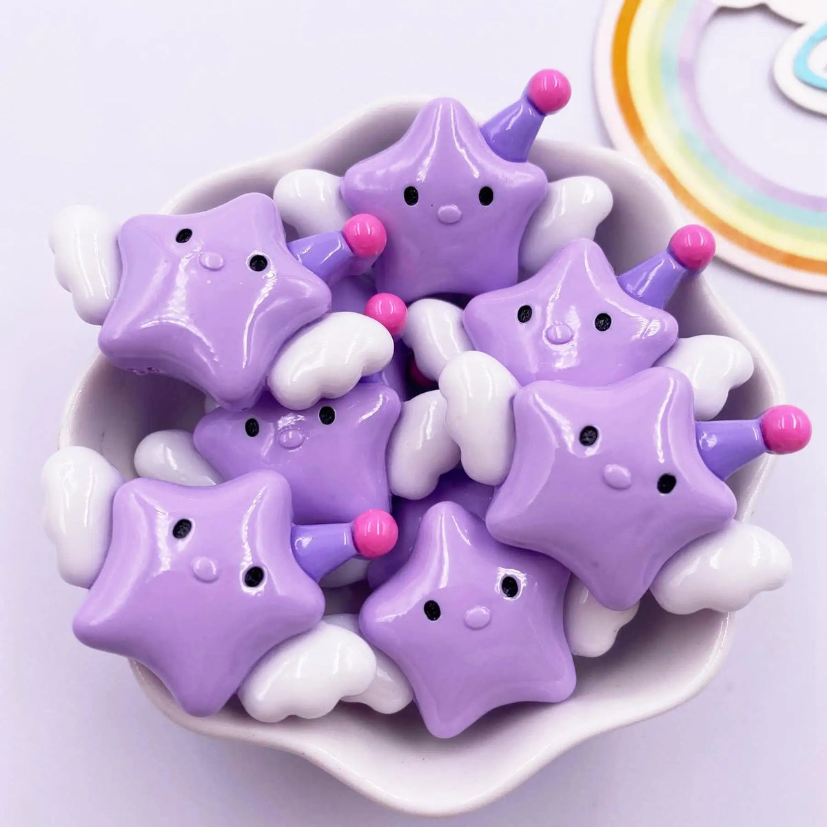 Resin Kawaii Angel Star Baby Flatback Figurines 6PCS DIY Crafts