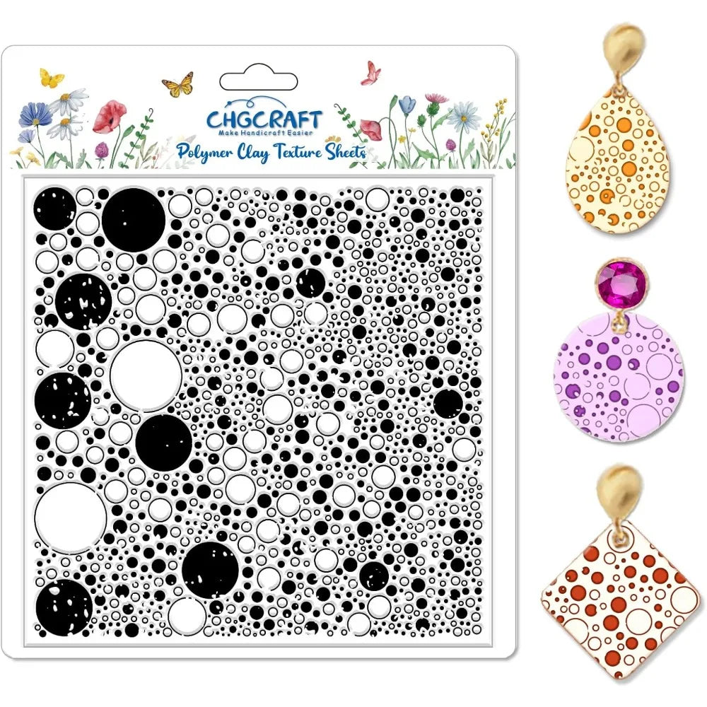 Retro Polka Dots Polymer Clay Texture Sheet Stamp Mat