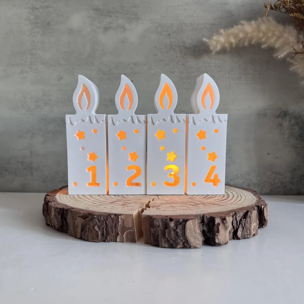1-2-3-4 Advent Number Candle Silicone Mold – DIY Plaster & Wax