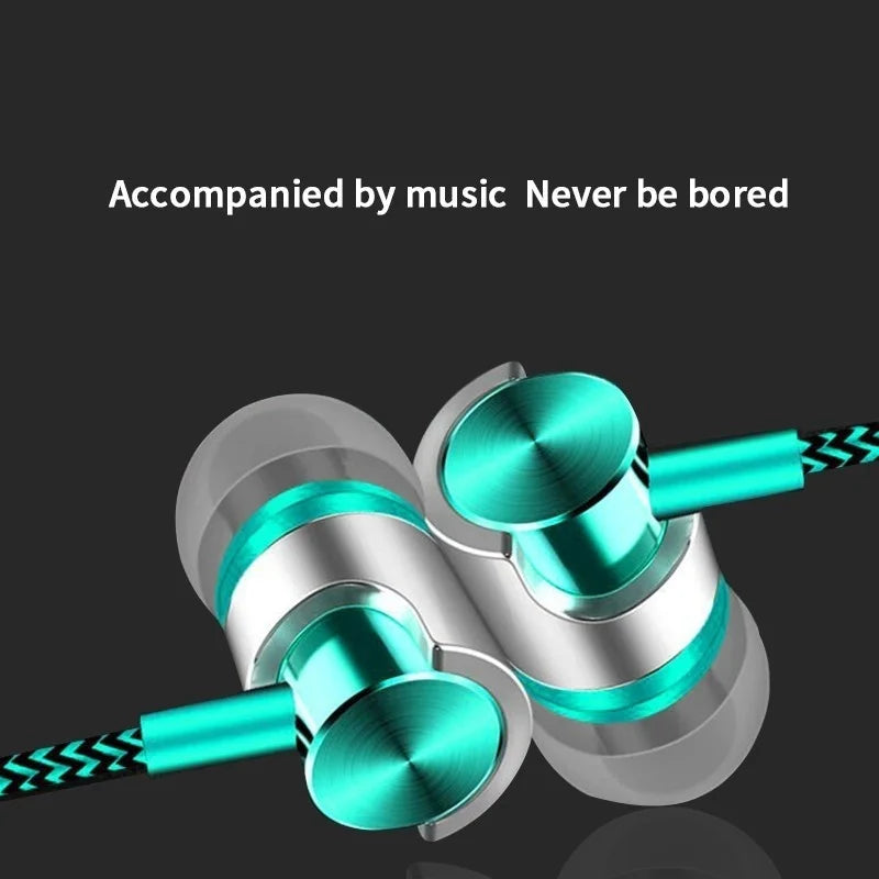 BAPPSUS Nylon Braided Wired Earbuds with Mic & Heavy Bass