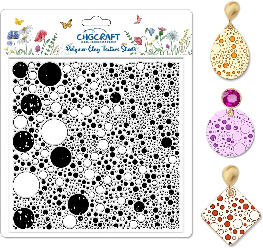 Retro Polka Dots Polymer Clay Texture Sheet Stamp Mat