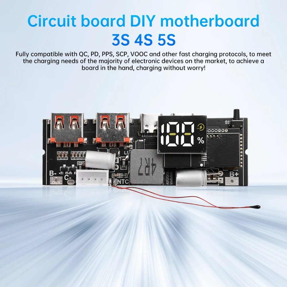 65W 100W Dual USB-C Fast Charging DIY Power Bank Circuit Module