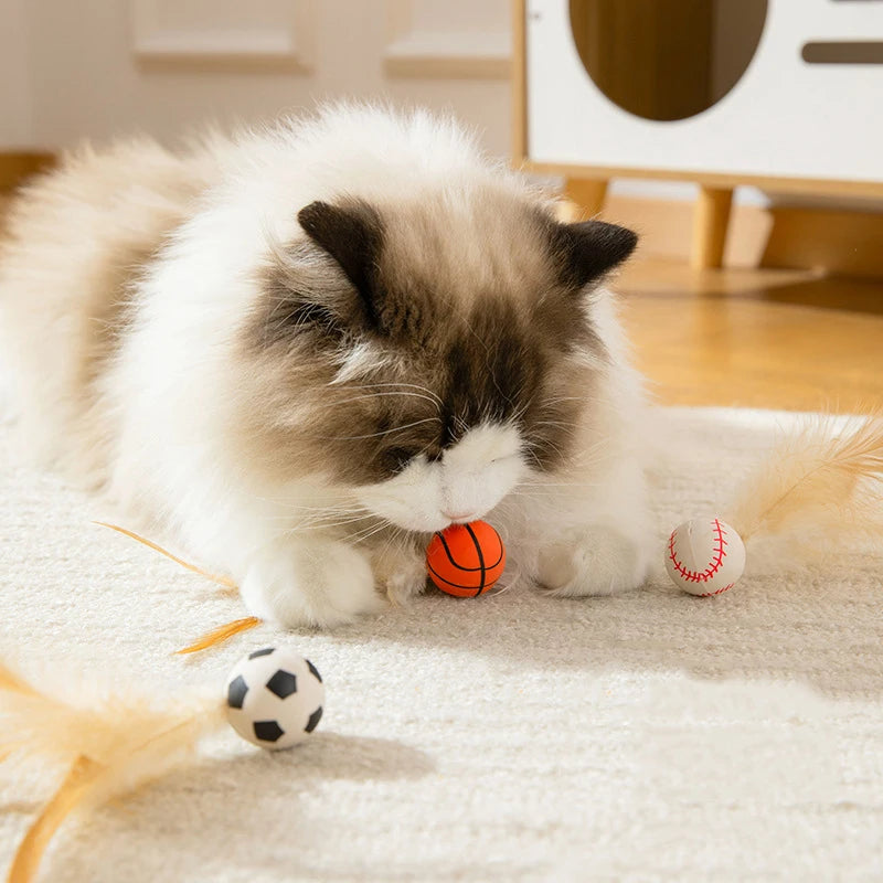 Silicone Elastic Cat Toy Balls – Grip, Bite & Play