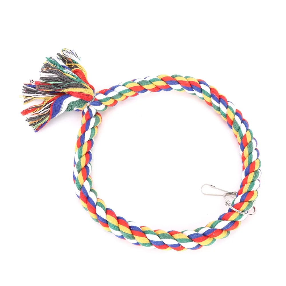 Cotton Rope Bird Swing Climbing Toy – Round Circle Design