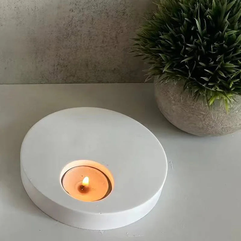 Round Candlestick Silicone Mold – DIY Candle, Plaster & Cement