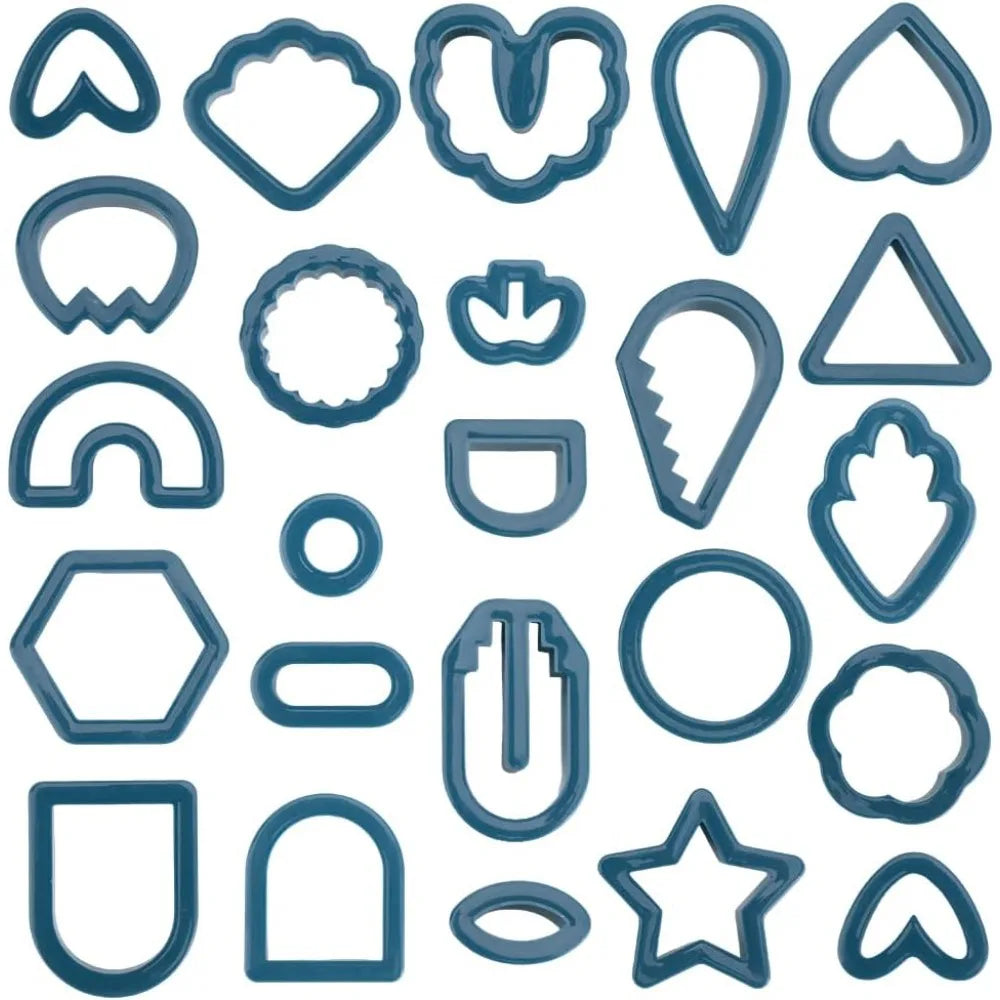 24-Piece Polymer Clay Cutters – Multi-Shape Geometric DIY Set