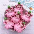 6-Piece Kawaii Resin Flower Girl Flatback Figurines for DIY Crafts