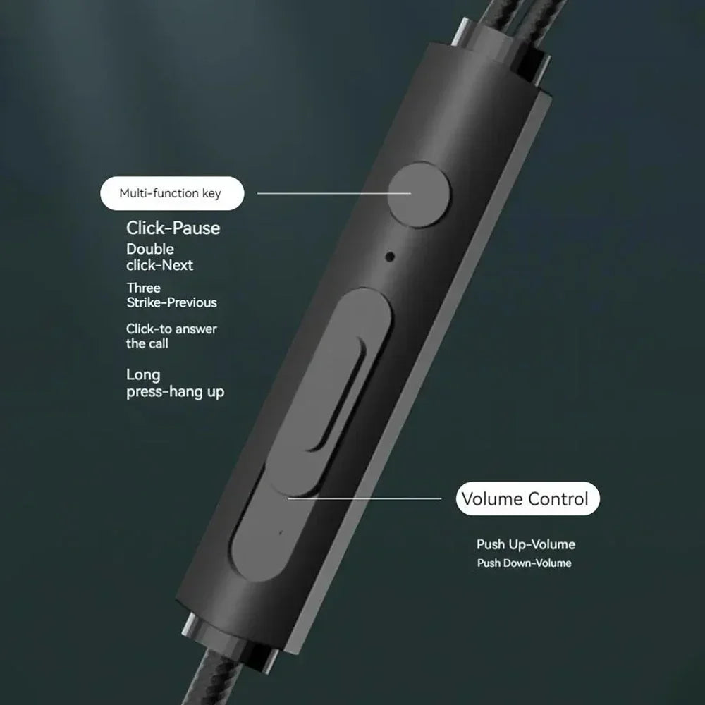 USB-C Wired Earphones with Mic – Stereo In-Ear Headphones