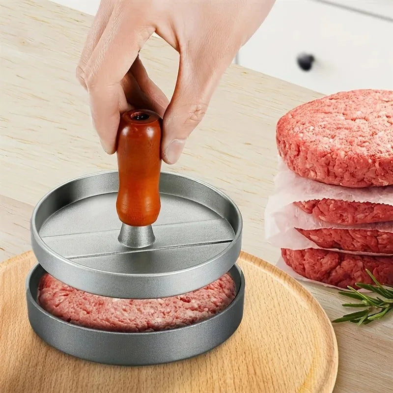 Stainless Steel Burger Press Patty Maker – Non-Stick Mold Kit