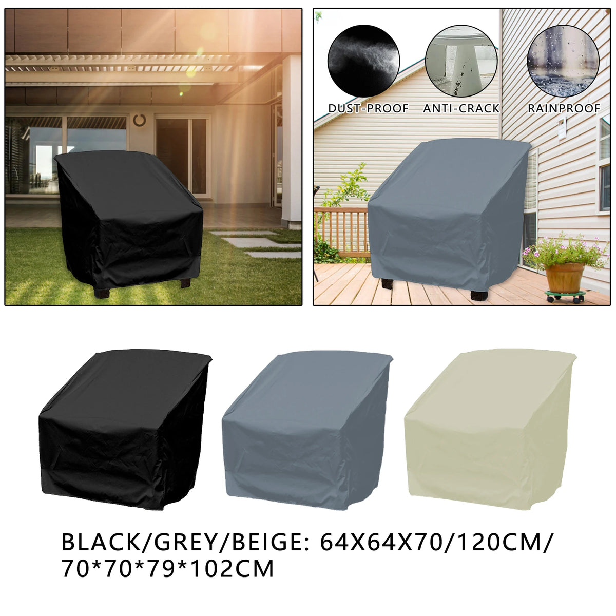 Waterproof Outdoor Chair Bench Cover – 210D Oxford Heavy Duty