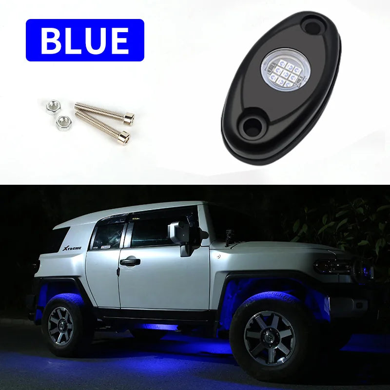 9-LED RGB Rock Light IP67 Underbody Lamp – Jeep Truck ATV UTV