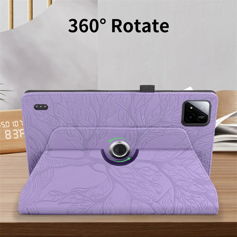 Xiaomi Pad 7 / Pad 7 Pro Case – Embossed 360° Rotating Stand