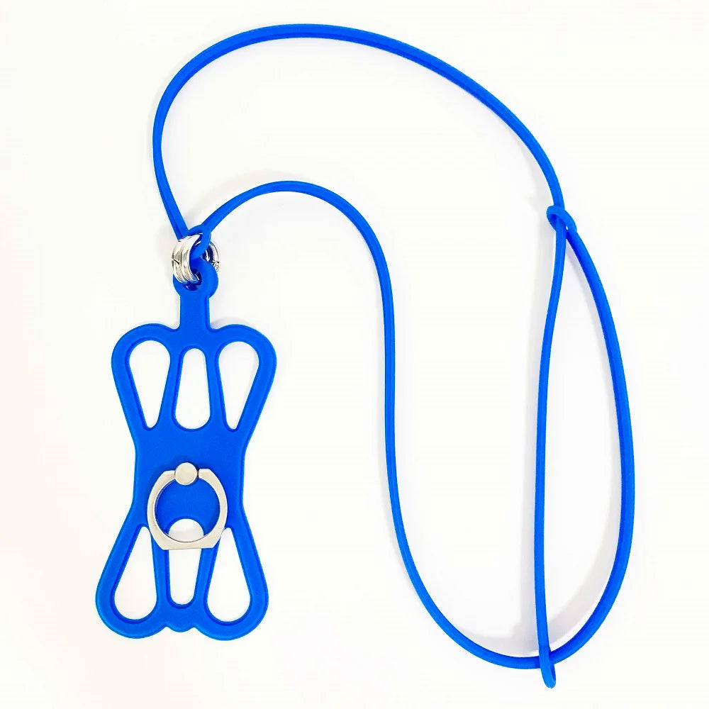 Silicone Phone Neck Strap & 360° Ring Stand Holder – Universal