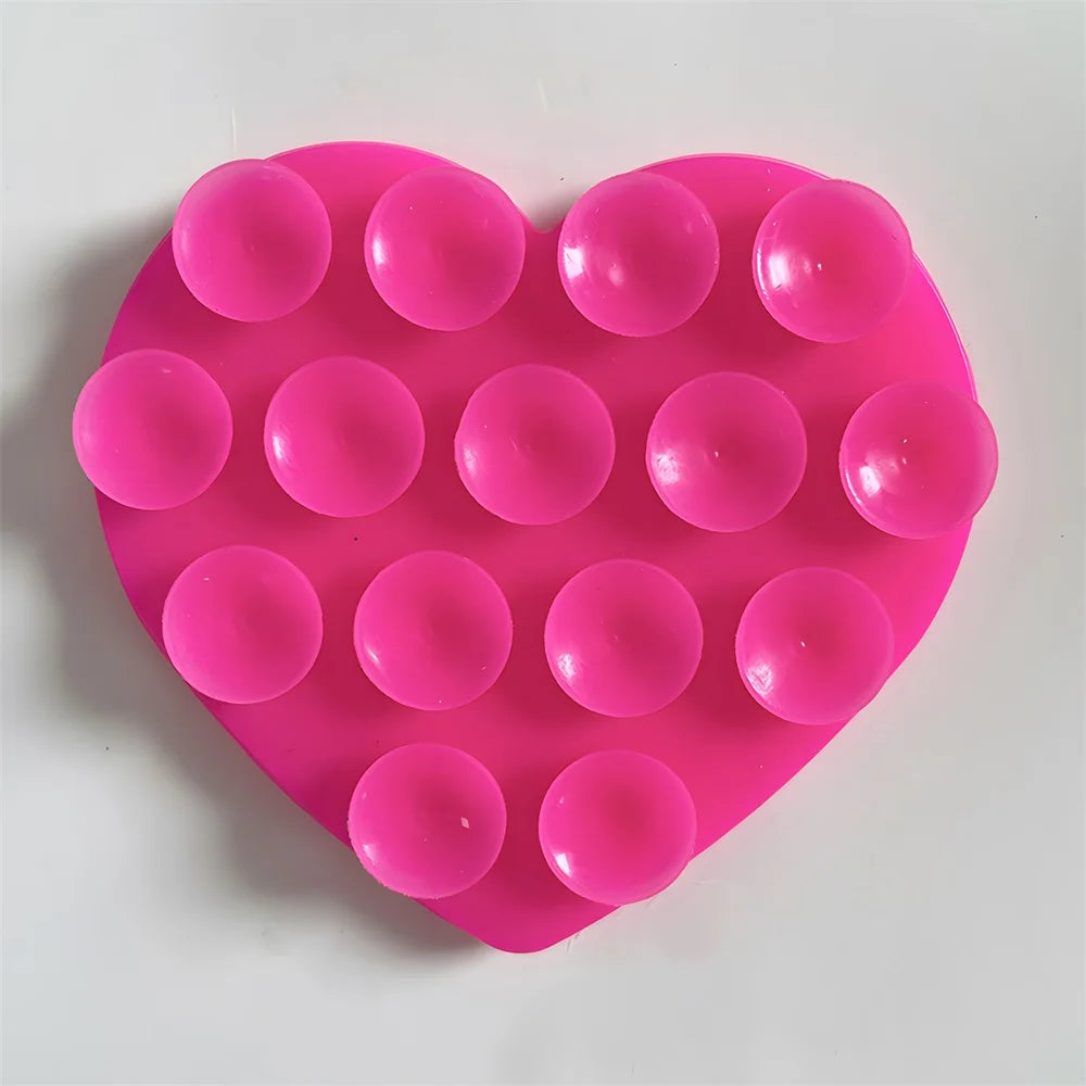 Heart-Shaped Silicone Suction Cup Phone Holder | Anti-Slip