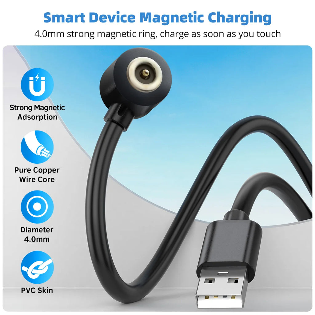 2-Pin Magnetic USB Smart Ring Charging Cable – Fast Charge