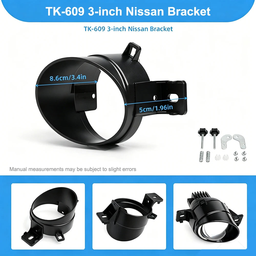 2PCS 3-Inch Fog Light Projector Lens Bracket Mount for Nissan