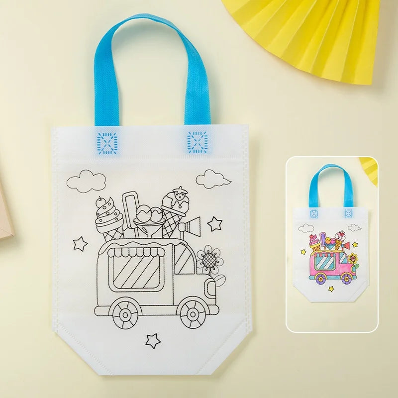 DIY Coloring Canvas Gift Bags for Kids – 15 Fun Patterns