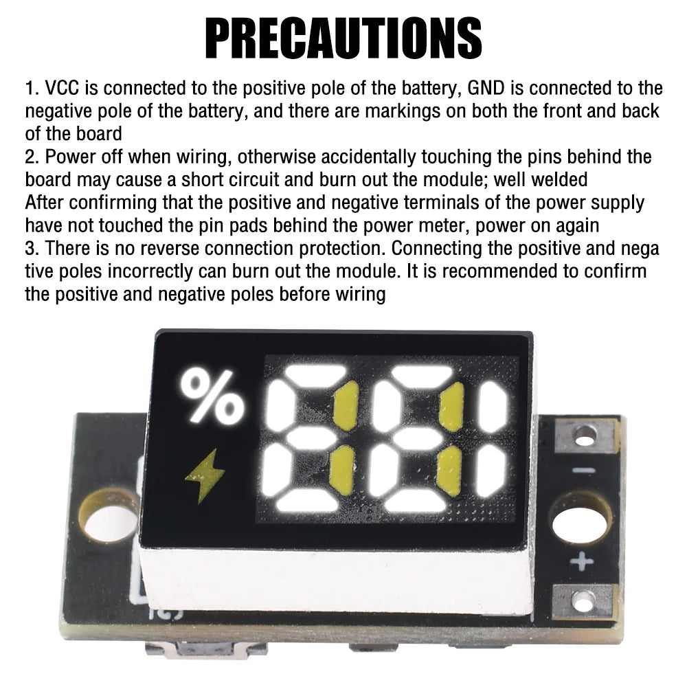 1S–4S LiFePO₄ Battery Level Indicator Module | LED Gauge
