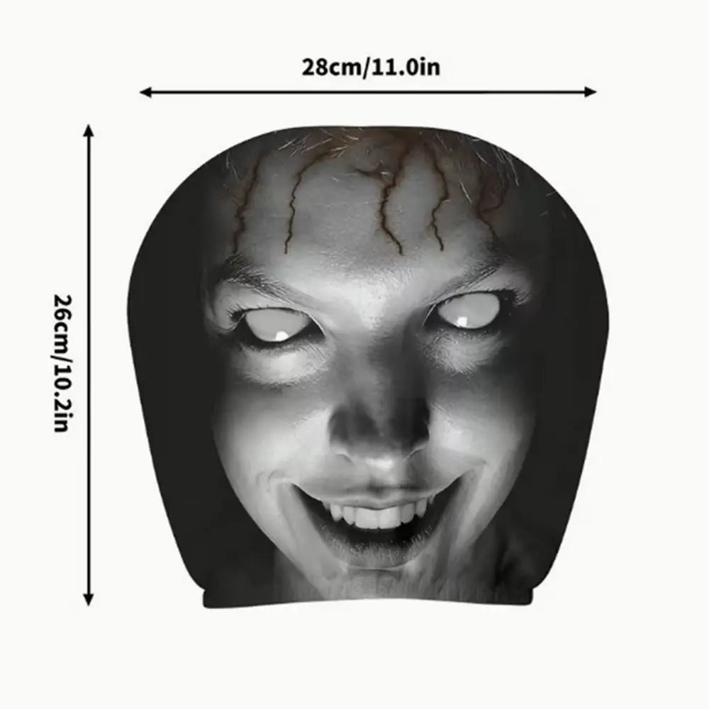 2-Pack Halloween Ghost Face Car Headrest Covers | Elastic Fit