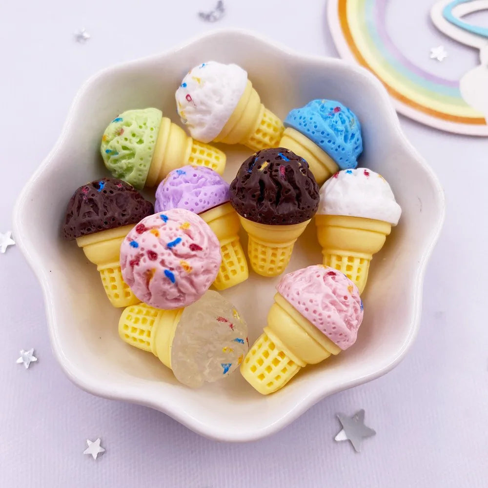 Resin 3D Cheese Cone Flatback Cabochons 10pcs – DIY Crafts