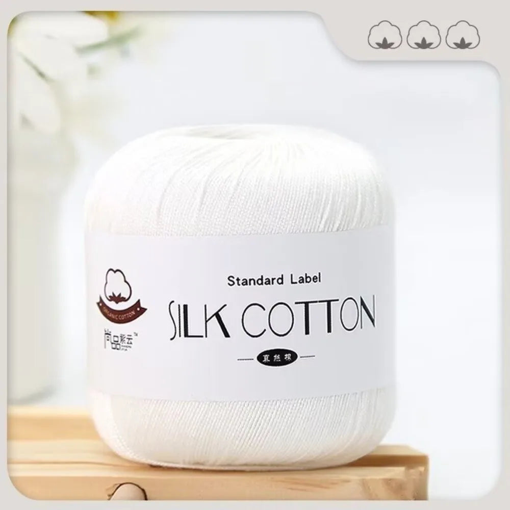 Milk Silk Cotton Soft Crochet Knitting Yarn – 50g Skein