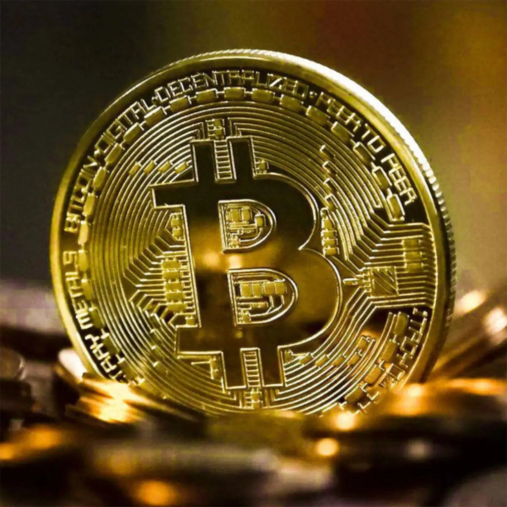 Gold Plated Bitcoin Commemorative Coin – Cassius Antique Replica