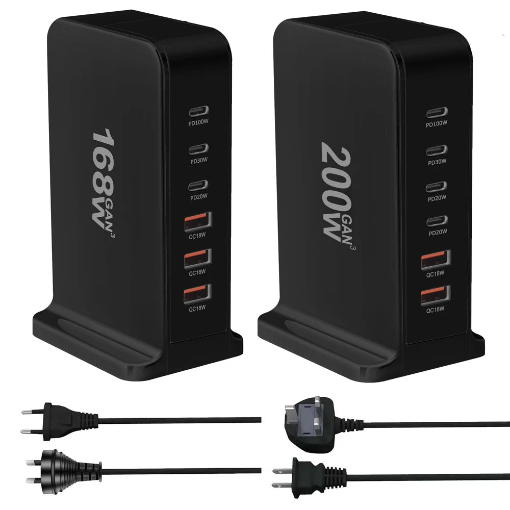 OULLX 200W GaN 6-Port USB-C PD Desktop Fast Charger