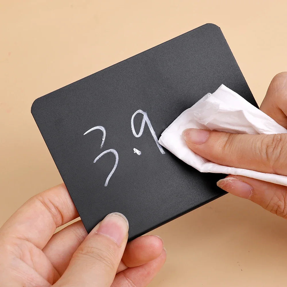 Mini Desktop Chalkboard Signs – L-Shaped PVC Table Cards