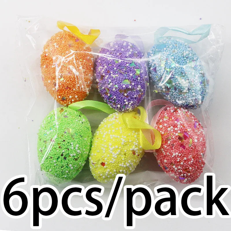 Easter Foam Eggs 6-Pack – Colorful DIY Party Decoration Pendants