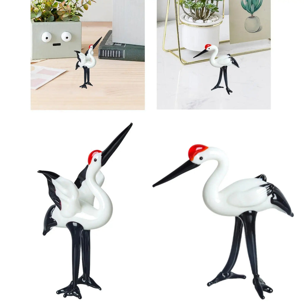 Handcrafted Ceramic Crane Figurine | Miniature Stork Statue