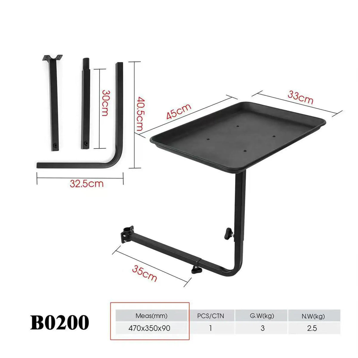 Professional Salon Chair Tray | Adjustable Hairstylist Tool Tray