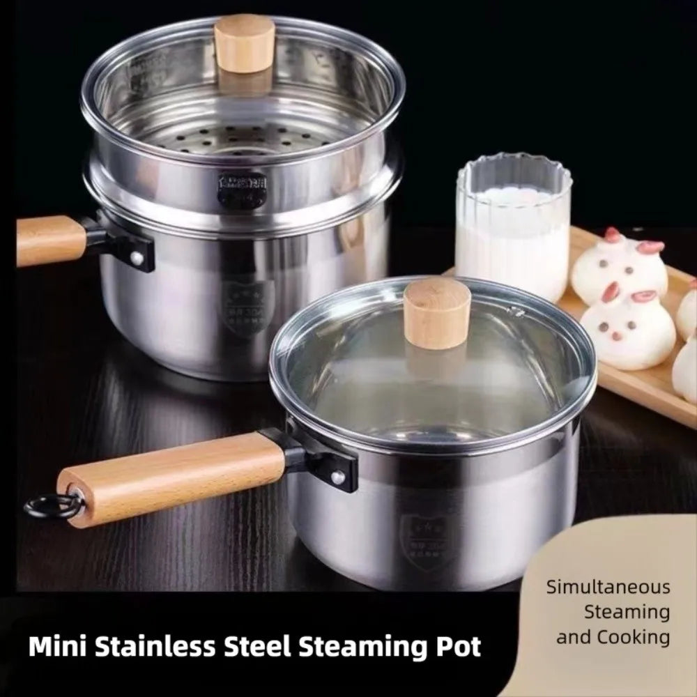 Stainless Steel Mini Steamer Pot 16/18cm | 2-Layer with Lid