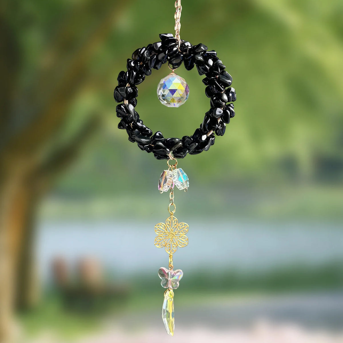 Natural Crystal Suncatcher Rainbow Prism Window & Car Ornament