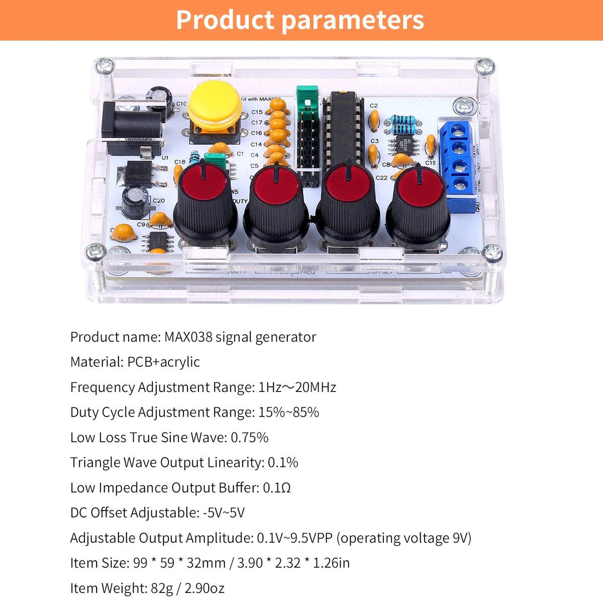 MAX038 Function Signal Generator DIY Kit 1Hz–20MHz | FNIRSI