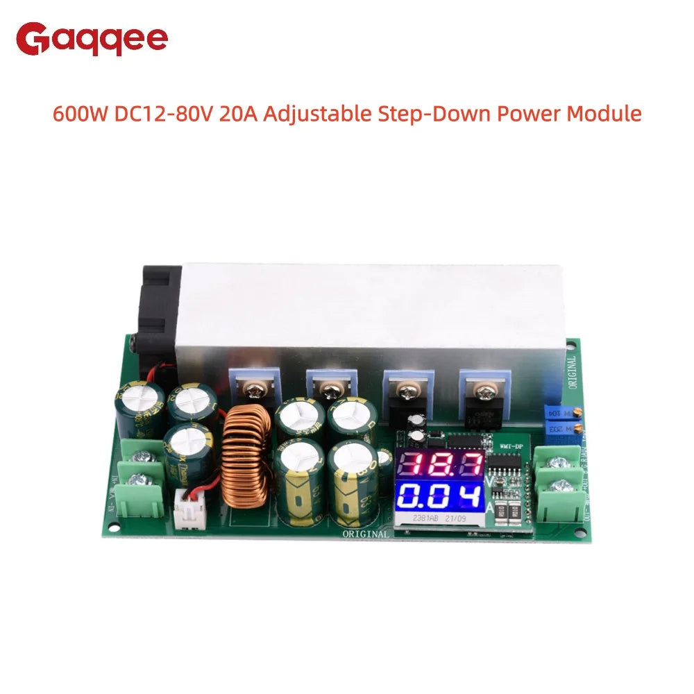 600W DC 12-80V 20A Step-Down Power Module CC/CV Display