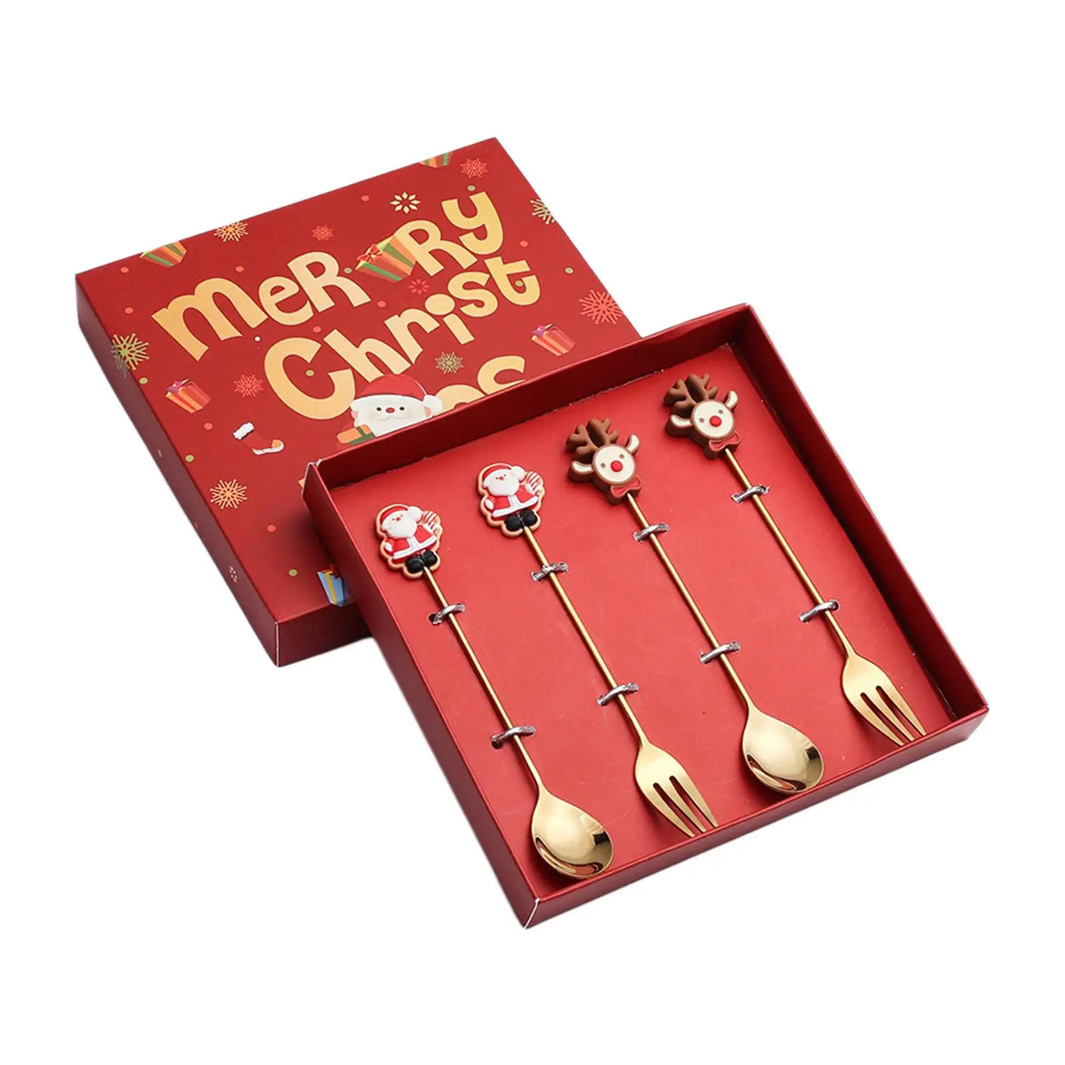 Santa Christmas Stainless Steel Cutlery Set – Spoons & Forks