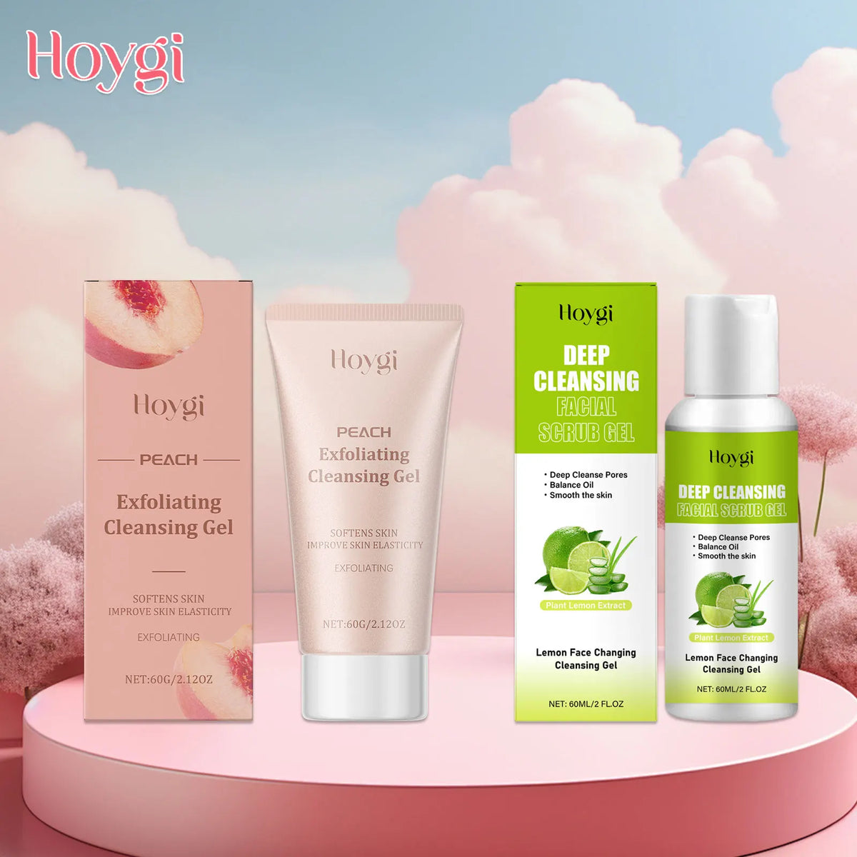 Hoygi Peach & Lemon Exfoliating Face Scrub Gel 60g