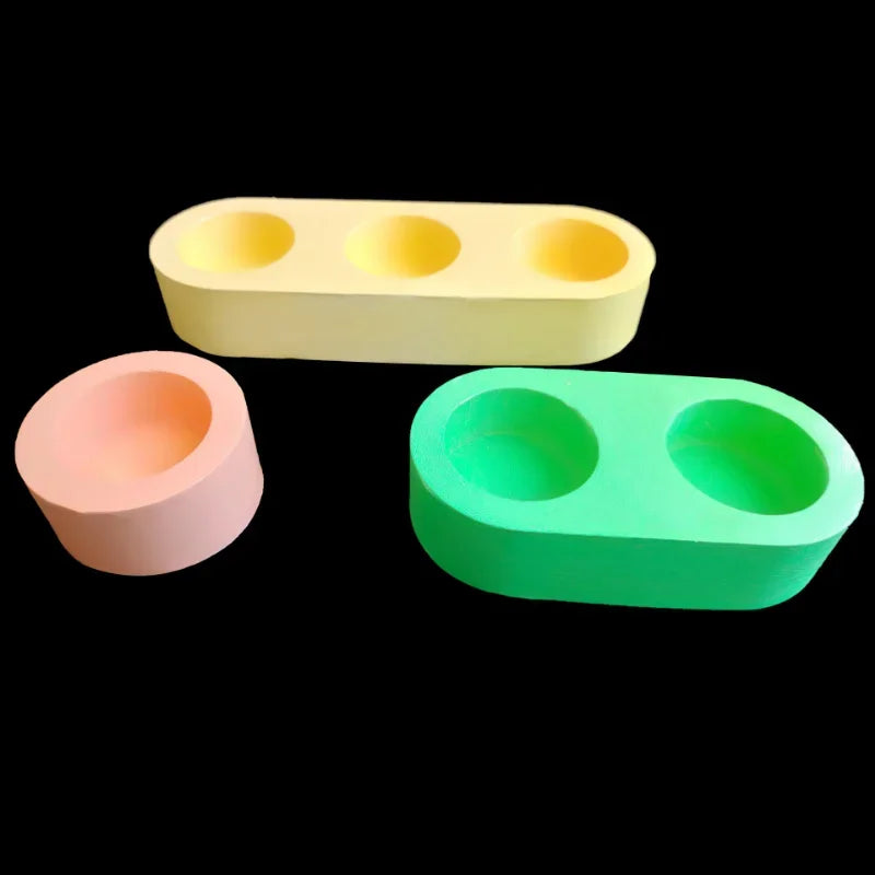 Round Silicone Mold – DIY Concrete Candle Holder & Resin Craft