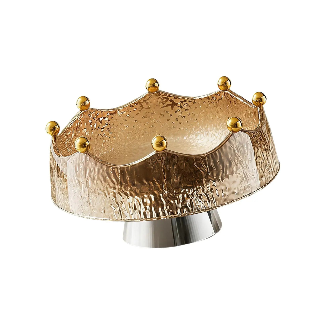 Luxury Pedestal Fruit Bowl with Stand & 8 Forks | Crystal PET