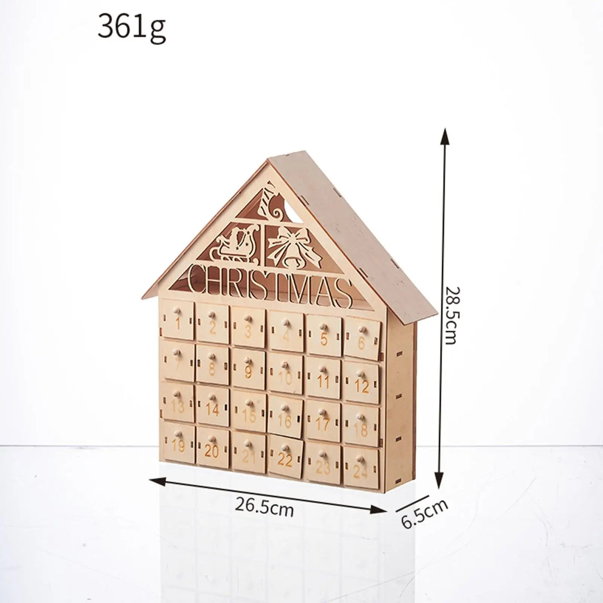 Wooden Christmas Advent Calendar – 24 Drawers Tree Decor