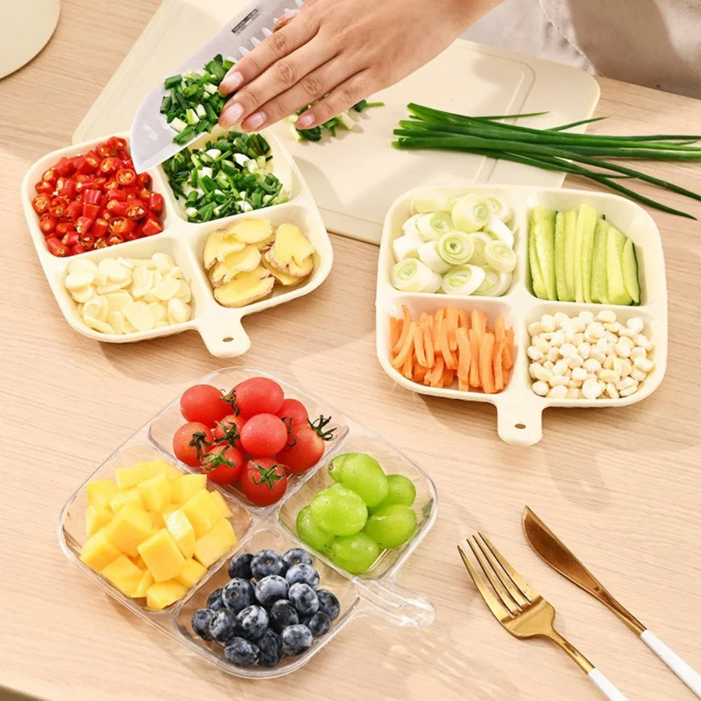 4-Grid Divided Plate | Reusable Compartment Food Dish