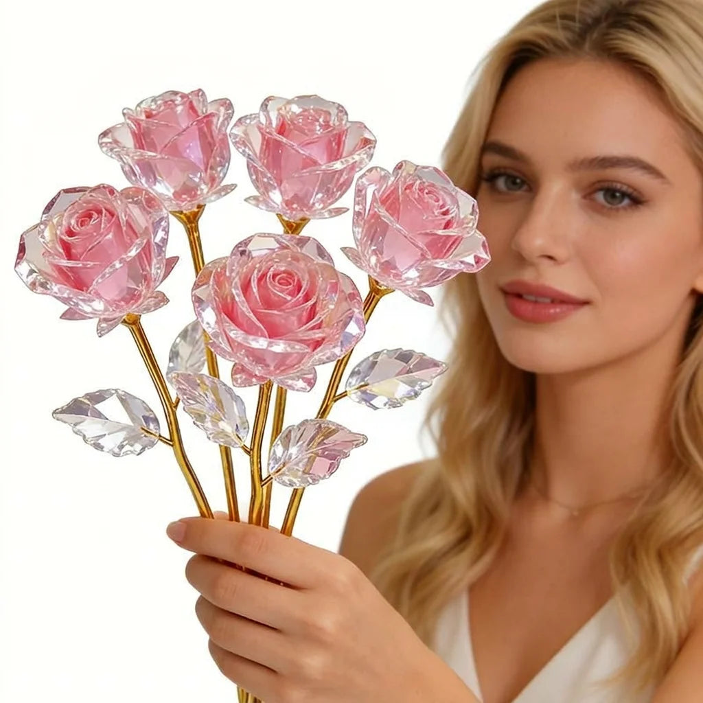 Transparent Artificial Rose | Plastic Decorative Flower