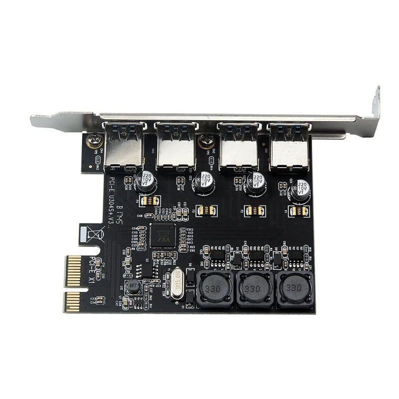 PCIe to USB 3.0 Expansion Card – 4-Port Self-Powered Adapter