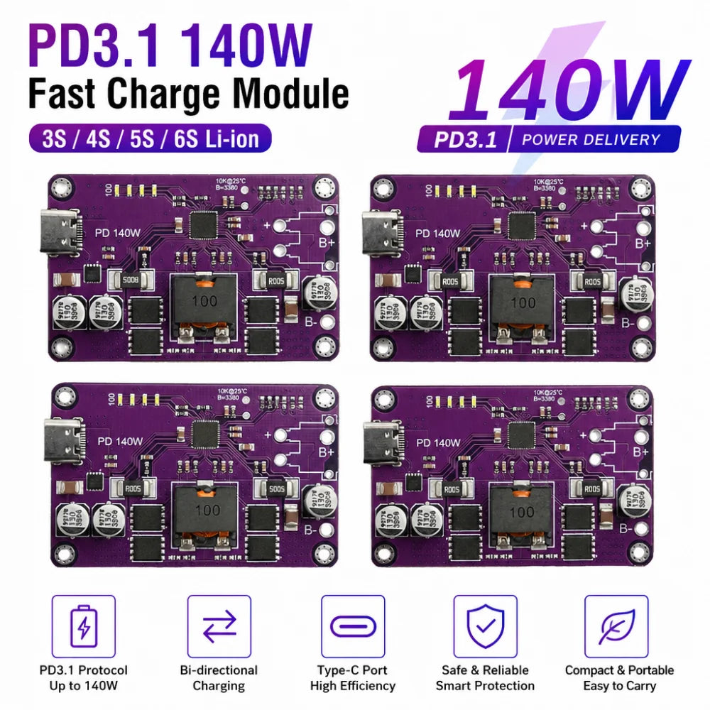 PD3.1 140W Fast Charging Module | 3S–6S Lithium Type-C