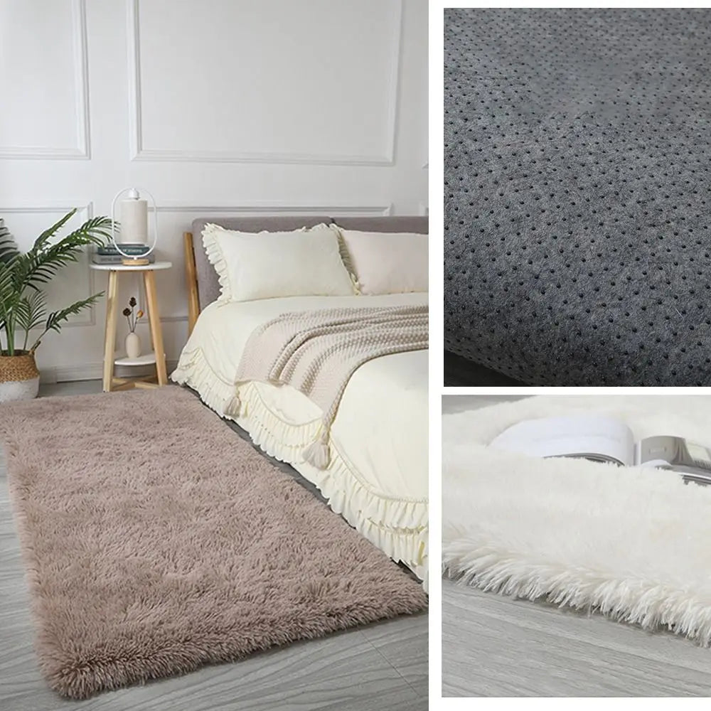 Fluffy Kids Bedroom Rug – Soft Imitation Wool Floor Mat