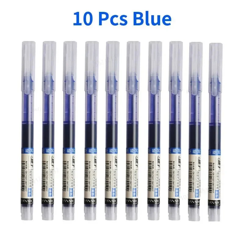 0.5mm Needle-Point Gel Pens – Quick-Dry Blue Ink for School